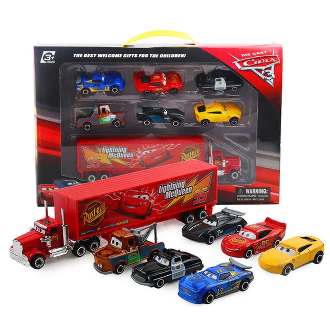 7Pcs/Set  Pixar Car 3 Lightning M/C/Queen Jackson Storm Mack Truck 1:55 Diecast Metal Car Model Toy Boy Christmas Gift