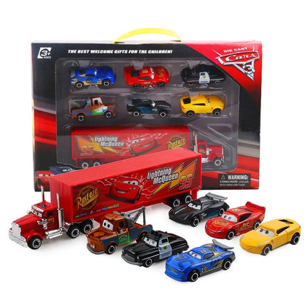 7Pcs/Set  Pixar Car 3 Lightning M/C/Queen Jackson Storm Mack Truck 1:55 Diecast Metal Car Model Toy Boy Christmas Gift