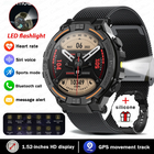Smartwatch Military Men 360*360 HD Screen Flashlight Health Monitoring Waterproof Heart Rate BT Call Smart Watch for Android IOS