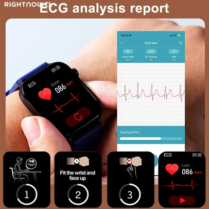 2025 New Al Science Diagnosis Blood Lipids Uric Acid Blood Oxygen Smart Watch Men ECG+PPG Voice Bluetooth Call Health Smartwatch