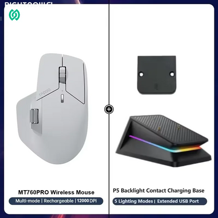 MT760PRO Wireless Mouse Nearlink + Bluetooth 5.0 Multi-Device 12000 DPI 2K Polling Rate Ergo for Work Gaming Quiet Clicks
