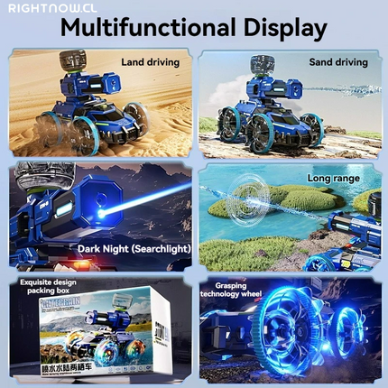 DGG reviso y dio OK ----> 2.4G RC Car Self-Absorbing High-Pressure Water Gun Remote Control Amphibious Off-Road Vehicle Climbing Stunt Car Water Toys Gift