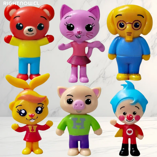 DGG reviso y dio OK ----> 6Pcs/Set Cute Plim Clown Anime Figure Toy PVC Enlightenment Education Model Dolls for Children Gift Desk Decorations