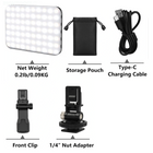 60 LED Video Light Fill Light Rechargeable 2500 Mah Ajusted 3 Light Modes CRI95 Portable Mini Selfie Light 2500-9000K