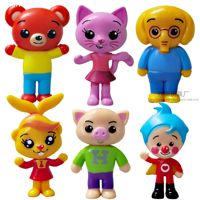 DGG reviso y dio OK ----> 6Pcs/Set Cute Plim Clown Anime Figure Toy PVC Enlightenment Education Model Dolls for Children Gift Desk Decorations