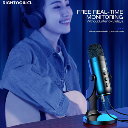 USB Microphone for PC Mac Gaming Recording Stream Podcast, Computer Condenser Mic with Phone Adapter Headphone Output