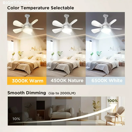 16 Inch 2-In-1 Ceiling Fan with Light Remote Control Fan Lights Dimmable E27 Socket Bedroom Living Room Kitchen Office Bathroom
