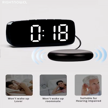 Super Loud Vibrating Alarm Clock with Bed Shaker Multifunctional Dual USB for Heavy Sleeper Deaf Hard of Hearing Snooze