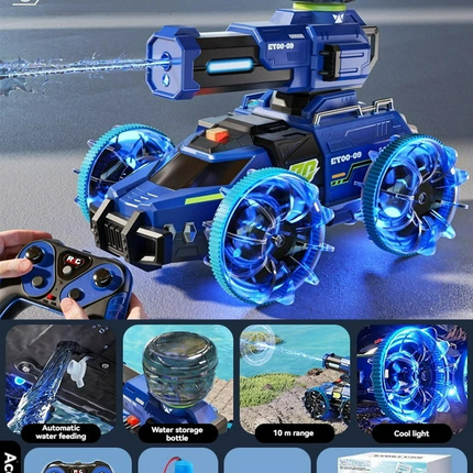 DGG reviso y dio OK ----> 2.4G RC Car Self-Absorbing High-Pressure Water Gun Remote Control Amphibious Off-Road Vehicle Climbing Stunt Car Water Toys Gift