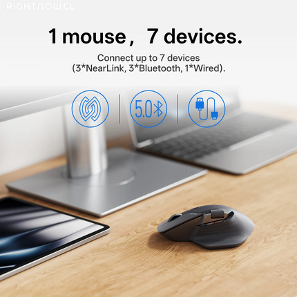 MT760PRO Wireless Mouse Nearlink + Bluetooth 5.0 Multi-Device 12000 DPI 2K Polling Rate Ergo for Work Gaming Quiet Clicks