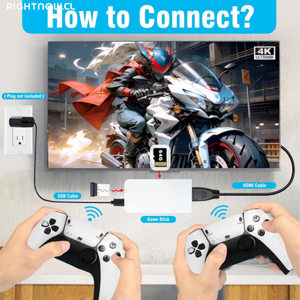 M15 4K Game Stick TV Video Game Console 64G Built-In 20000 Games Retro Handheld Game Player with Wireless Gamepad Controller