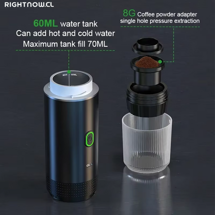 Cafetera de Viaje 3 en 1 para Cápsulas y Café Molido