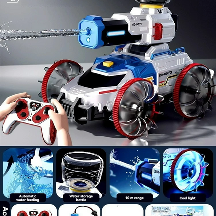 DGG reviso y dio OK ----> 2.4G RC Car Self-Absorbing High-Pressure Water Gun Remote Control Amphibious Off-Road Vehicle Climbing Stunt Car Water Toys Gift