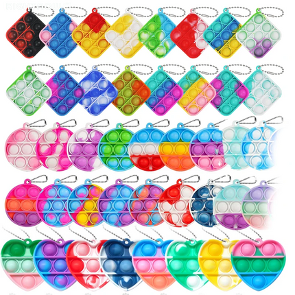 DGG Reviso y dio OK-----> 10/30/50Pcs Pop Keychains Fidget Toys Bulk Push Stress Relief Sensory Toys for Kids Classroom Prizes Birthday Party Favors