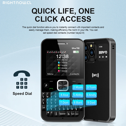 Ultra700 4SIM Card Qwerty Mobile Phone NFC Access Control Speed Dial Blacklist TYPE-C GSM Cellular Full Keyboard Cellphone
