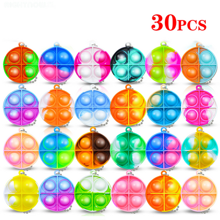 DGG Reviso y dio OK-----> 10/30/50Pcs Pop Keychains Fidget Toys Bulk Push Stress Relief Sensory Toys for Kids Classroom Prizes Birthday Party Favors