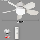 16 Inch 2-In-1 Ceiling Fan with Light Remote Control Fan Lights Dimmable E27 Socket Bedroom Living Room Kitchen Office Bathroom