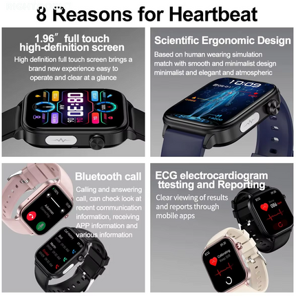 2025 New Al Science Diagnosis Blood Lipids Uric Acid Blood Oxygen Smart Watch Men ECG+PPG Voice Bluetooth Call Health Smartwatch