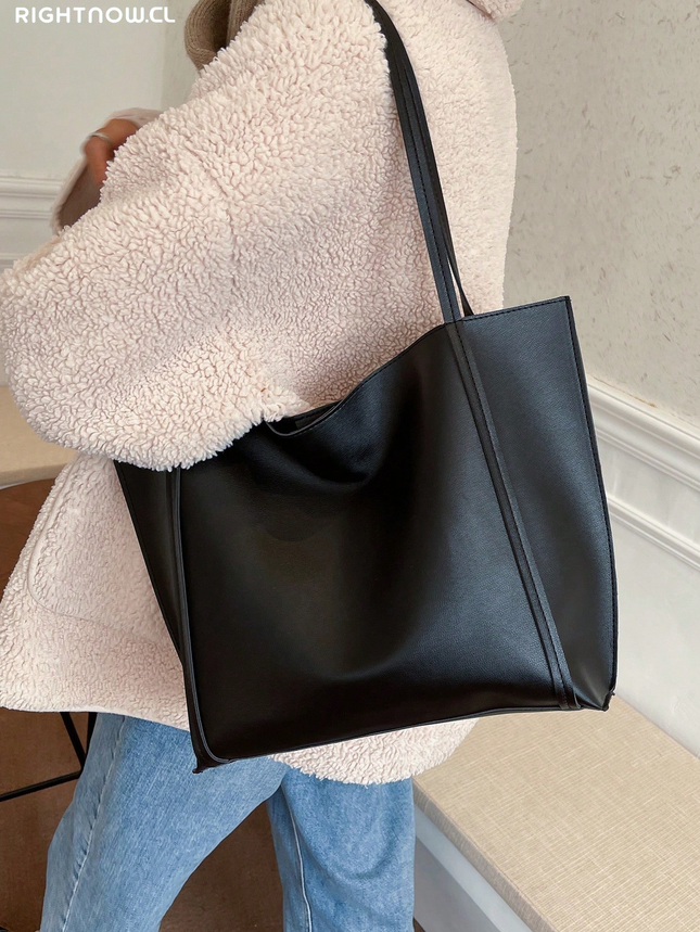 DGG Reviso -> OK <-Minimalist Vintage Tote Bag, Large Capacity Solid Color Shoulder Bag with Insert Pouch.2Pcs/Set Solid Color Large Capacity Shoulder Tote Bag and Clutch Wallet,Made of Pu Leather Material,Suitable for Girls,Women Daily Use,Work and Shopping, Mommy and Me Matching Women Bags, Best Mother'S Day Gift Ideas